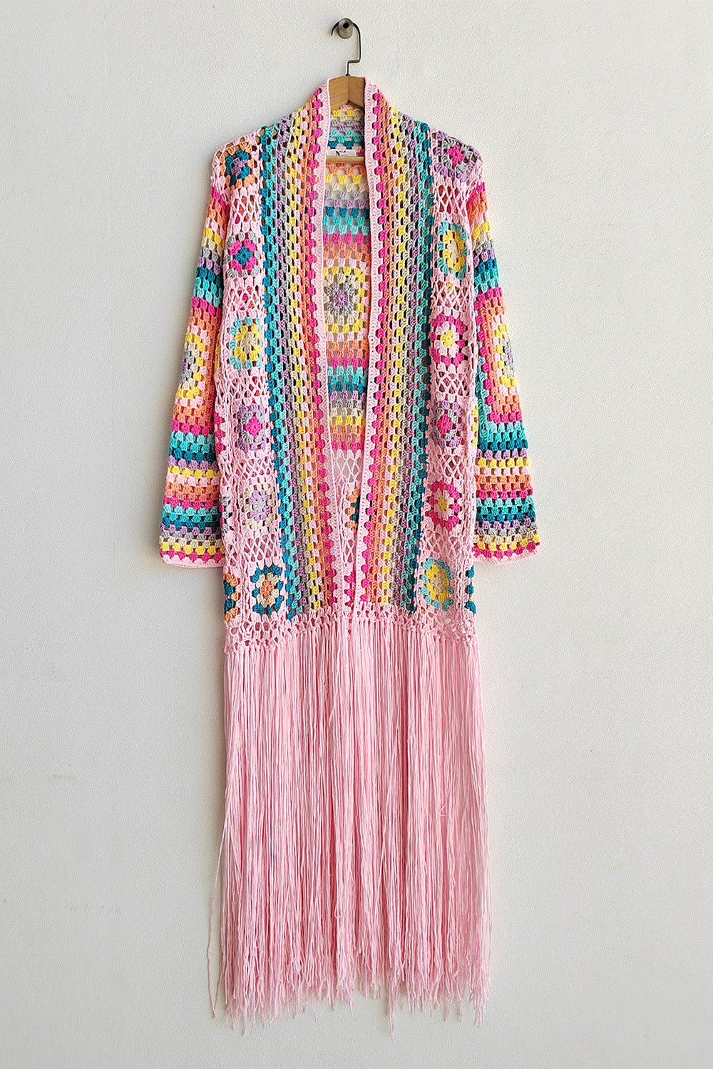 Maataji Fringe Tied Long Sleeve Cardigan