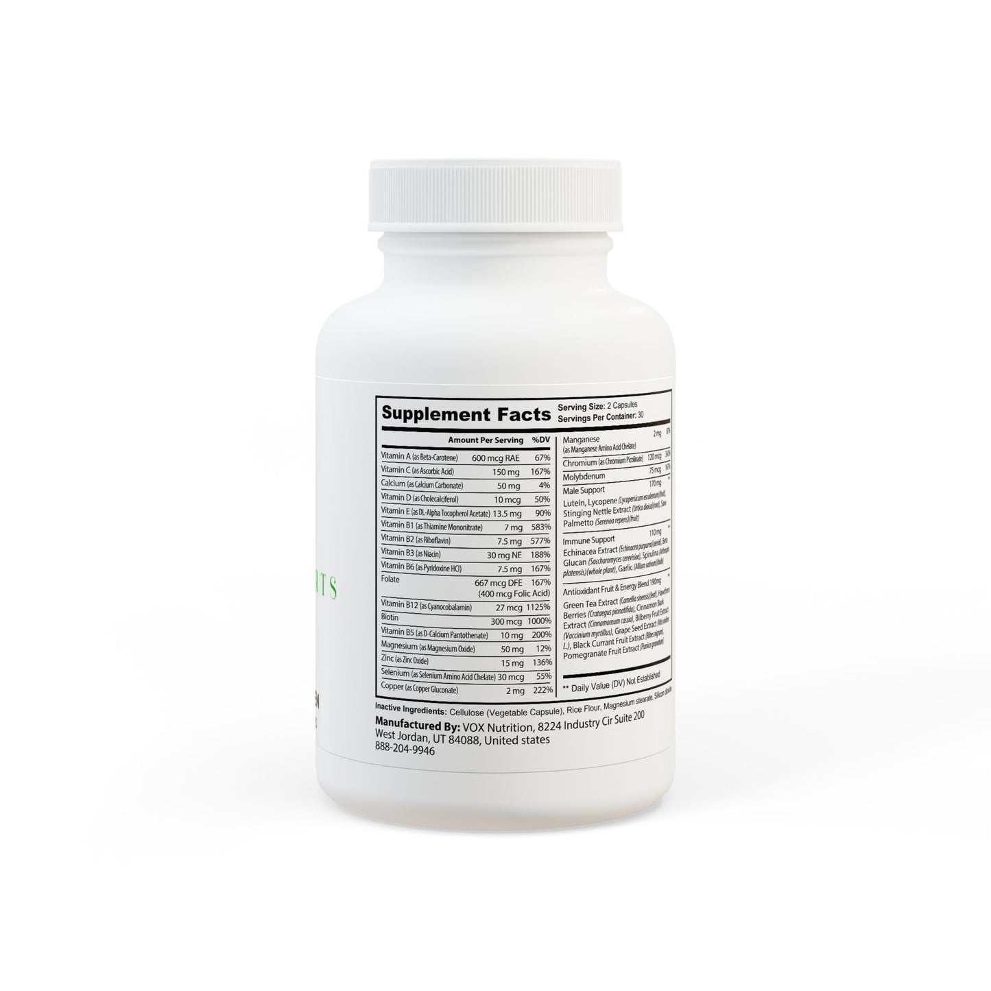 We Heal Hearts Presents Multivitamin for Men Supplement 60 Capsules)