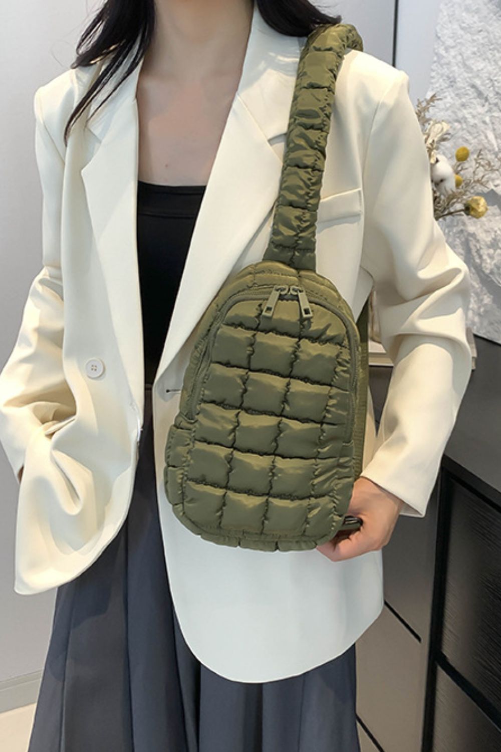 Maataji Quilted Nylon Crossbody Bag