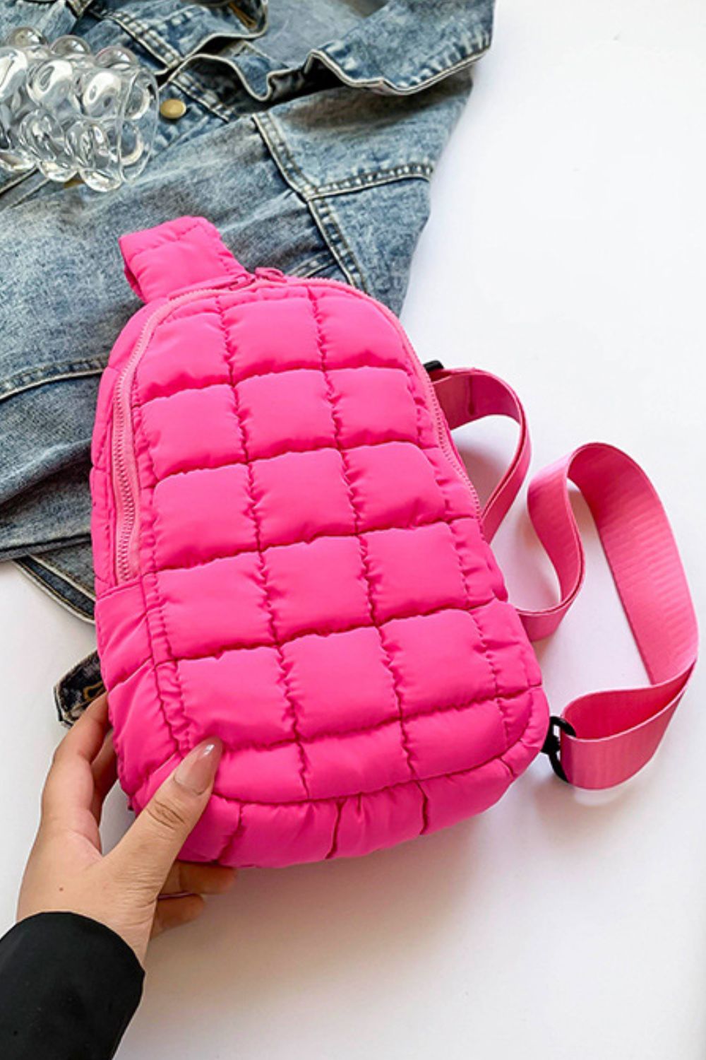 Maataji Quilted Nylon Crossbody Bag