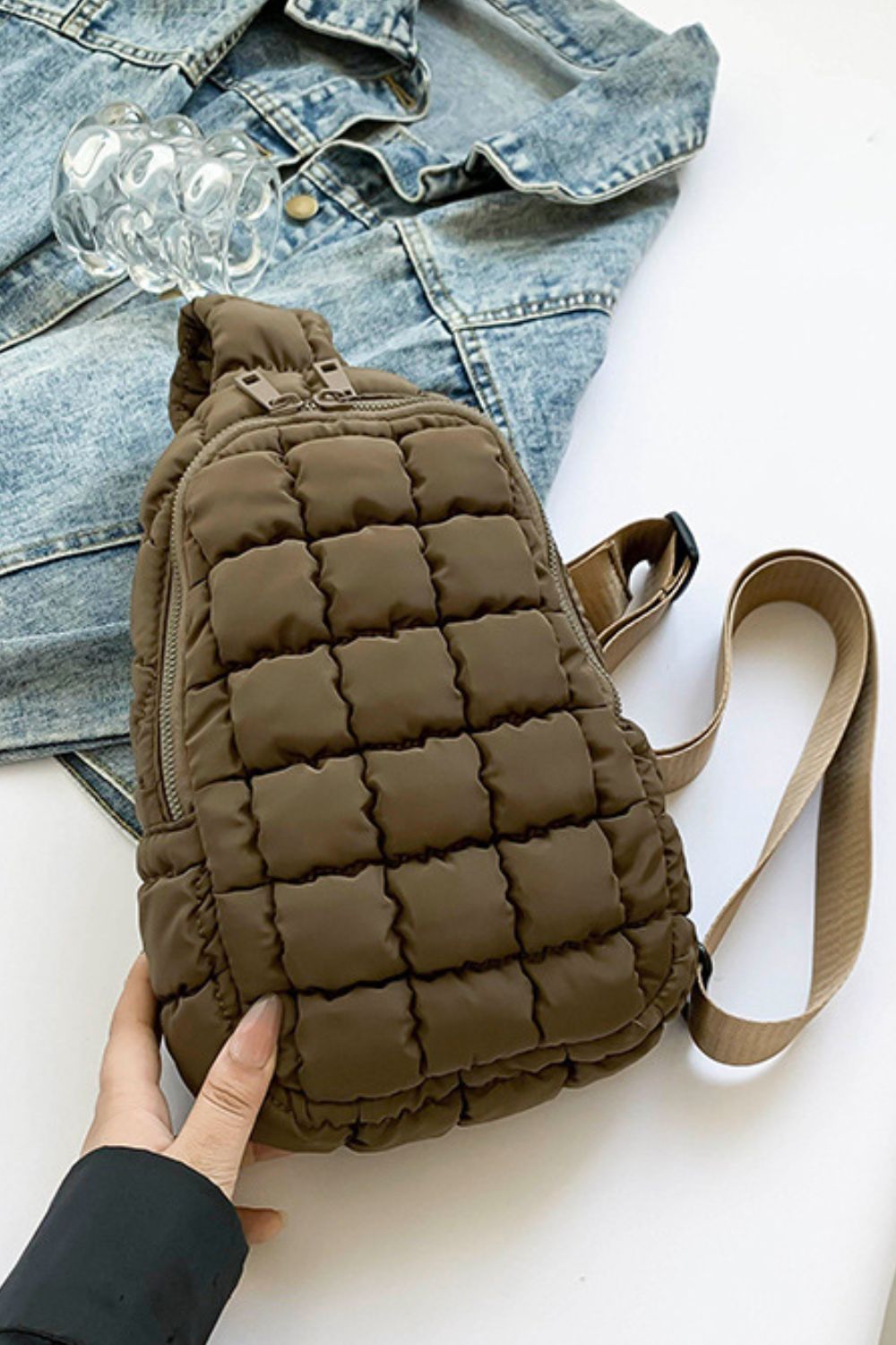 Maataji Quilted Nylon Crossbody Bag