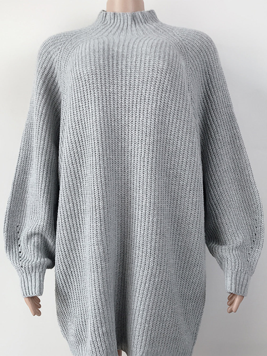 Maataji presents ( Mock Neck Dropped Shoulder Sweater Dress )