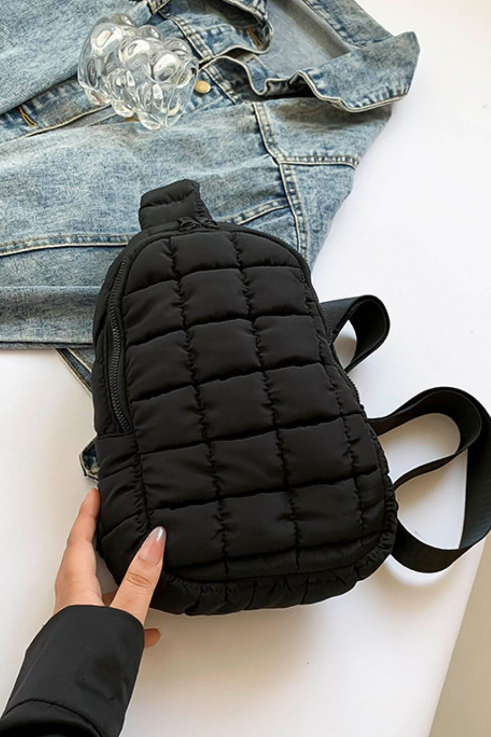 Maataji Quilted Nylon Crossbody Bag