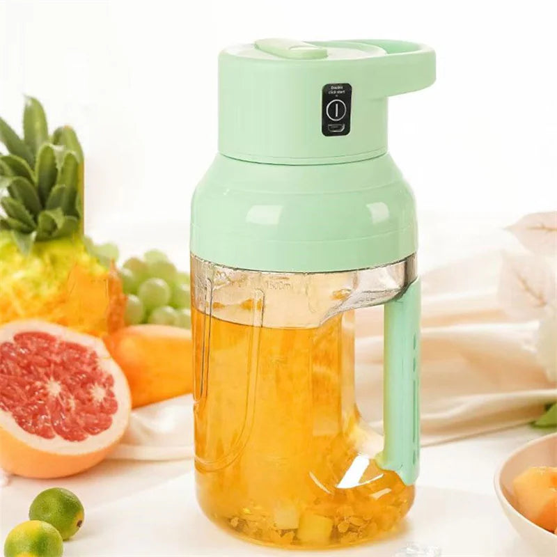 We Heal Hearts presents ( Electric Juicer Portable Large Capacity 1500ml Juice USB Rechargeable )