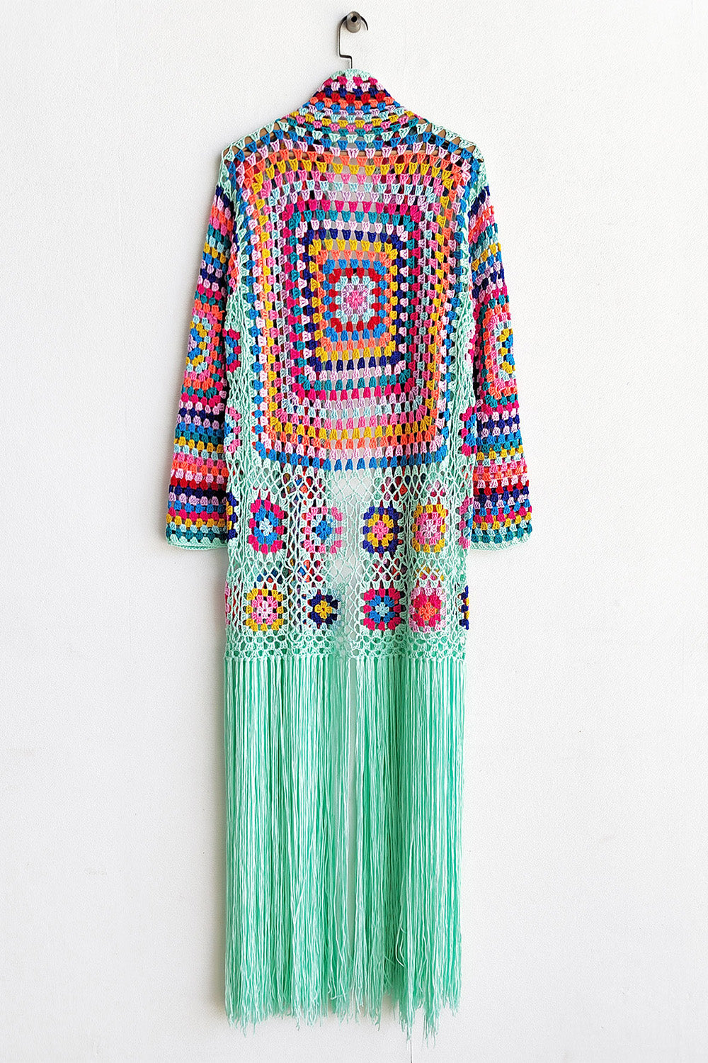 Maataji Fringe Tied Long Sleeve Cardigan
