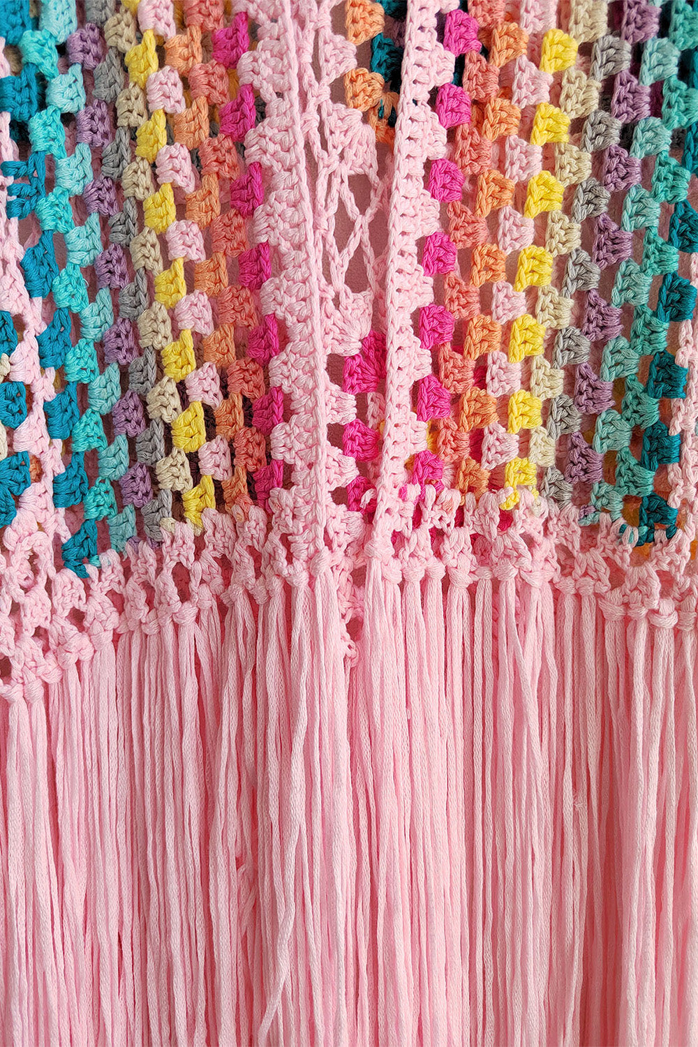Maataji Fringe Tied Long Sleeve Cardigan