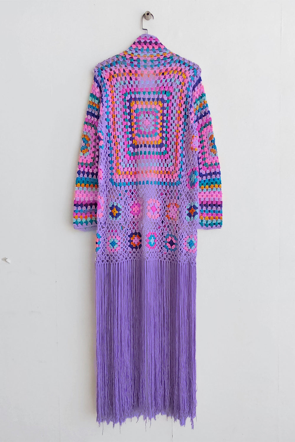 Maataji Fringe Tied Long Sleeve Cardigan