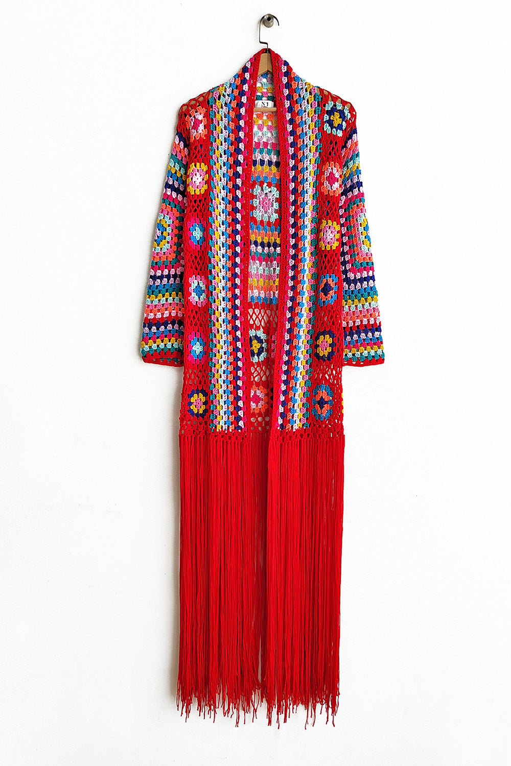 Maataji Fringe Tied Long Sleeve Cardigan