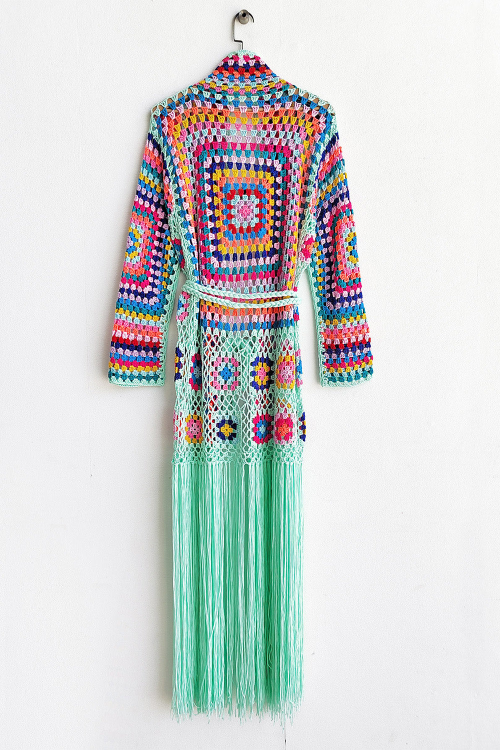 Maataji Fringe Tied Long Sleeve Cardigan