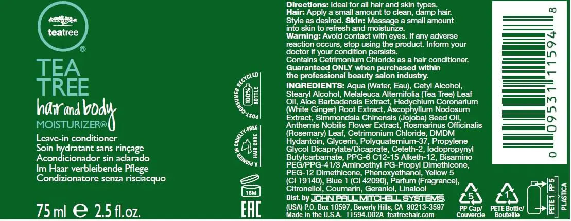 We Heal Hearts Tea Tree Hair and Body Moisturizer Leave-In Conditioner, Body Lotion, After-Shave Cream, For All Hair + Skin Types 2.5 Fl Oz (Pack of 1)