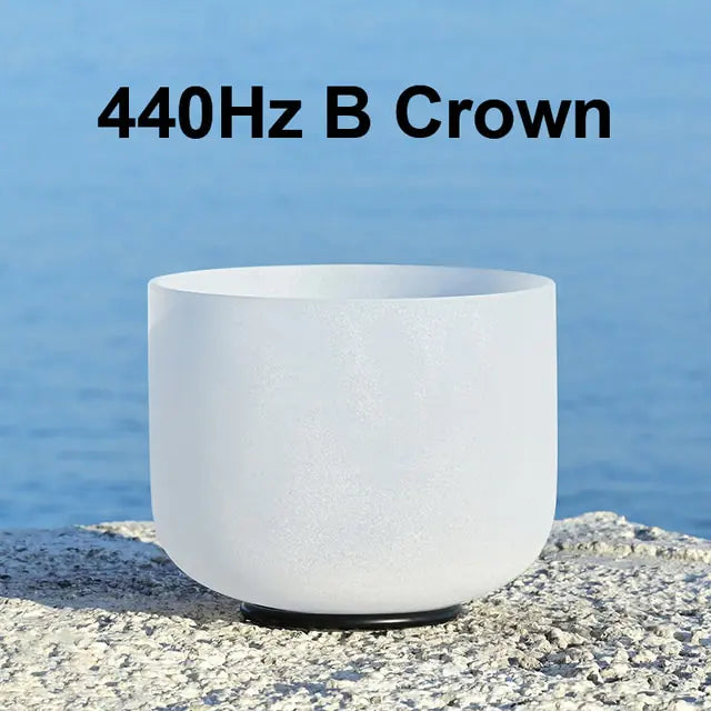 8 Inch White Frosted Quartz Crystal Singing Bowl