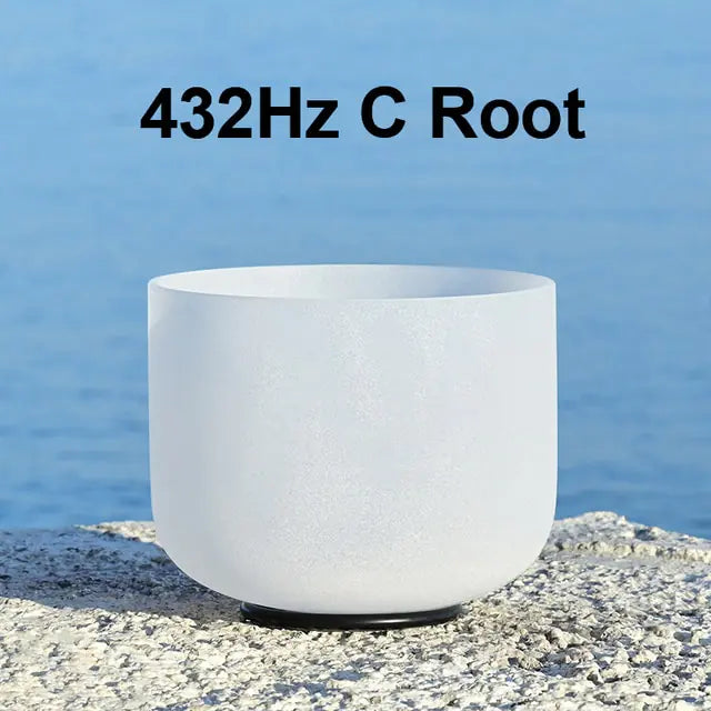 8 Inch White Frosted Quartz Crystal Singing Bowl