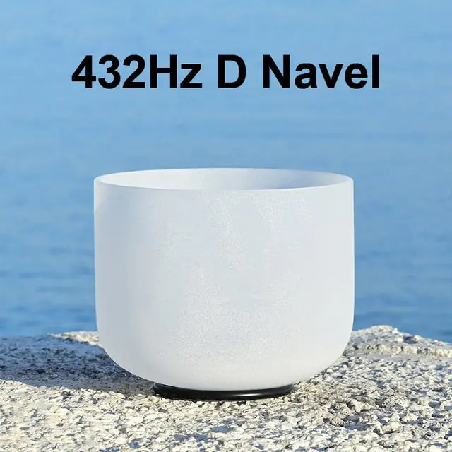 8 Inch White Frosted Quartz Crystal Singing Bowl