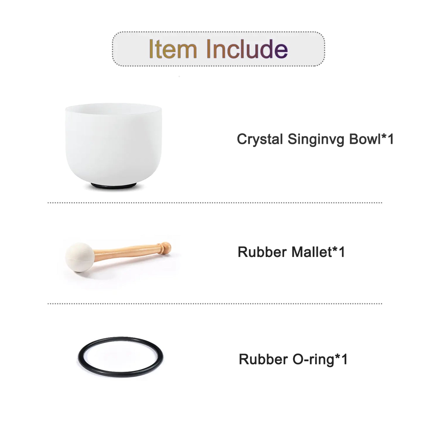 8 Inch White Frosted Quartz Crystal Singing Bowl