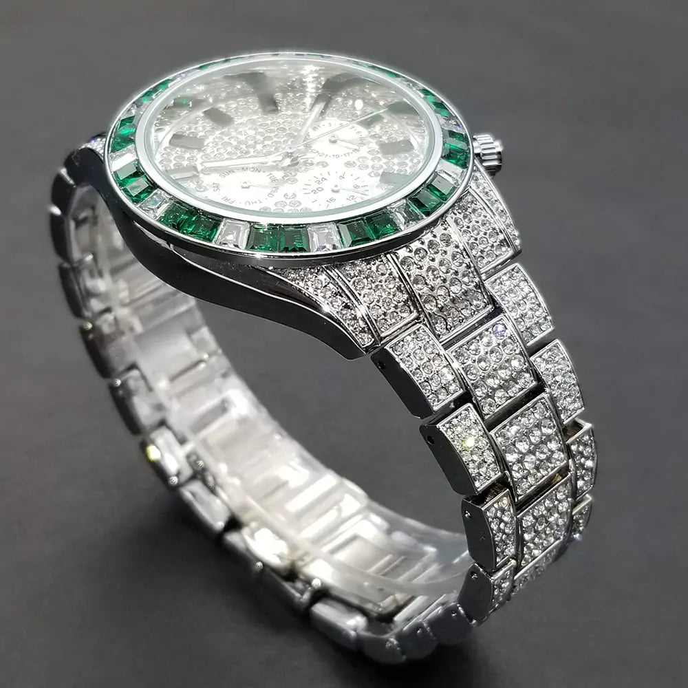 Maataji Crystal Calendar Watch