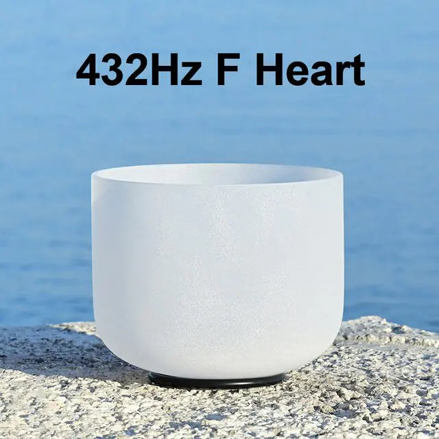 8 Inch White Frosted Quartz Crystal Singing Bowl