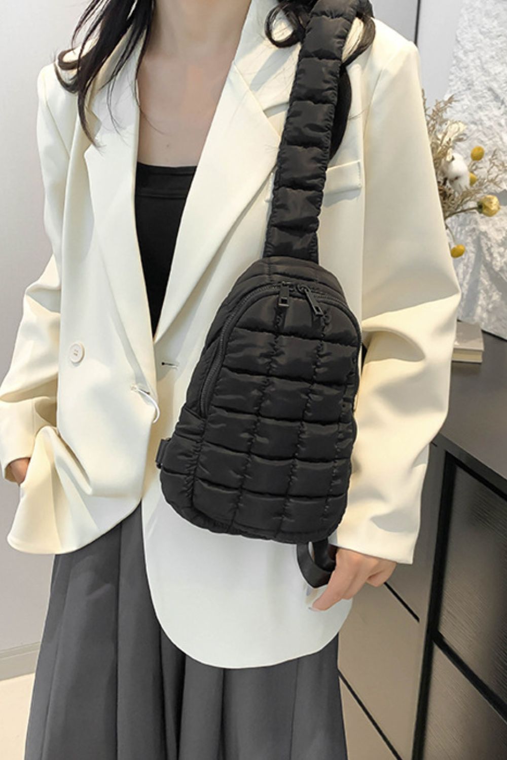 Maataji Quilted Nylon Crossbody Bag