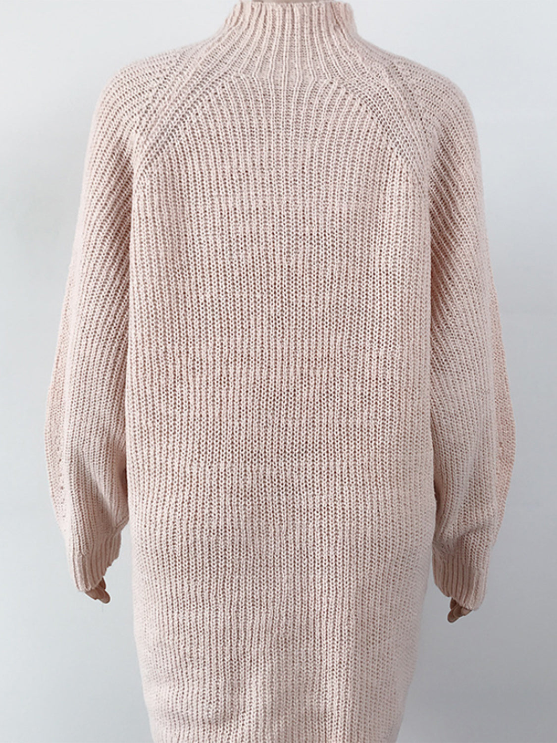 Maataji presents ( Mock Neck Dropped Shoulder Sweater Dress )