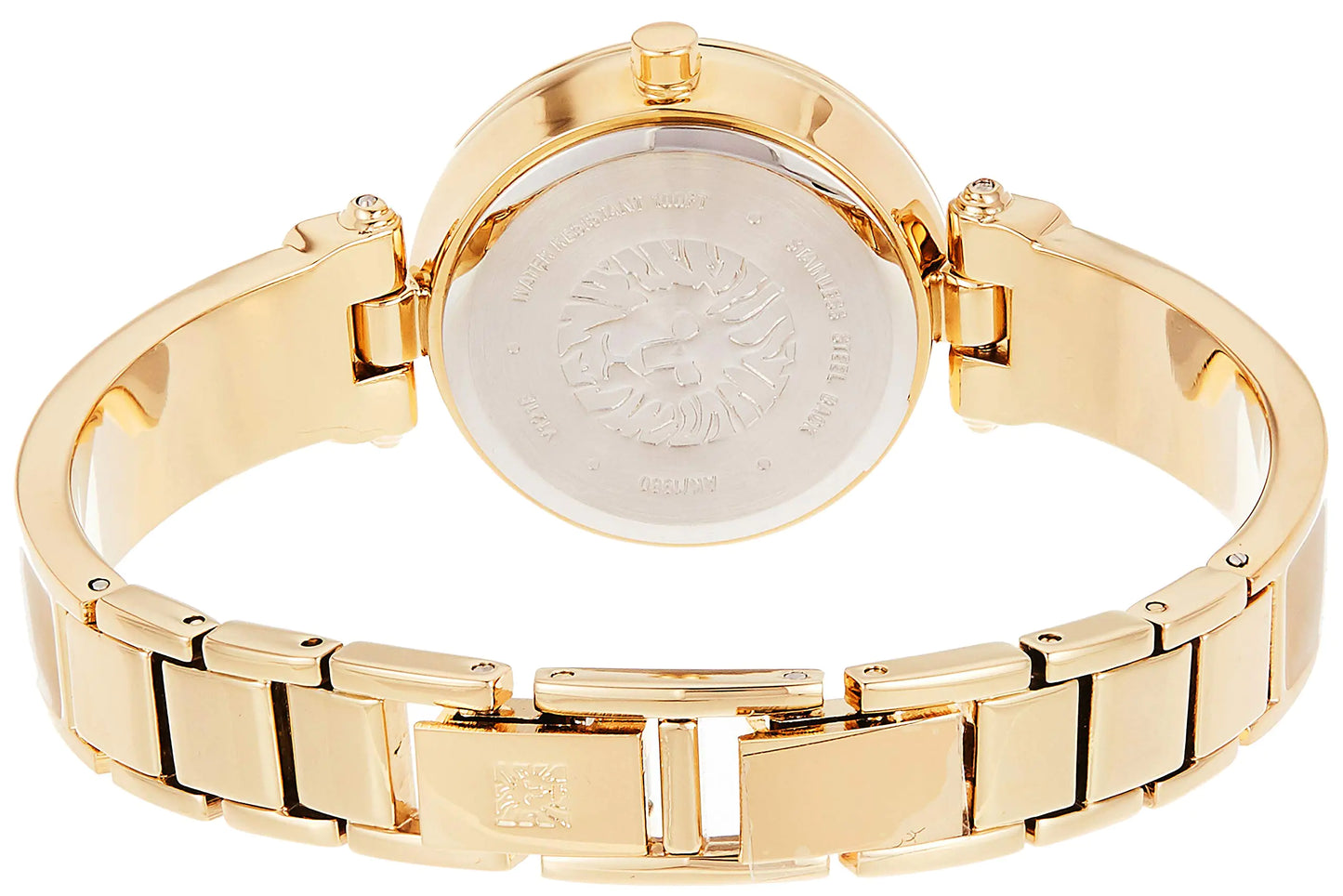 Maataji and Anne Klein presents ( Women's Genuine Diamond Dial Bangle Watch Tan/Gold)