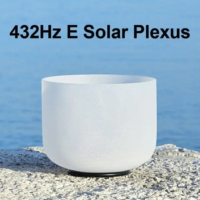 8 Inch White Frosted Quartz Crystal Singing Bowl