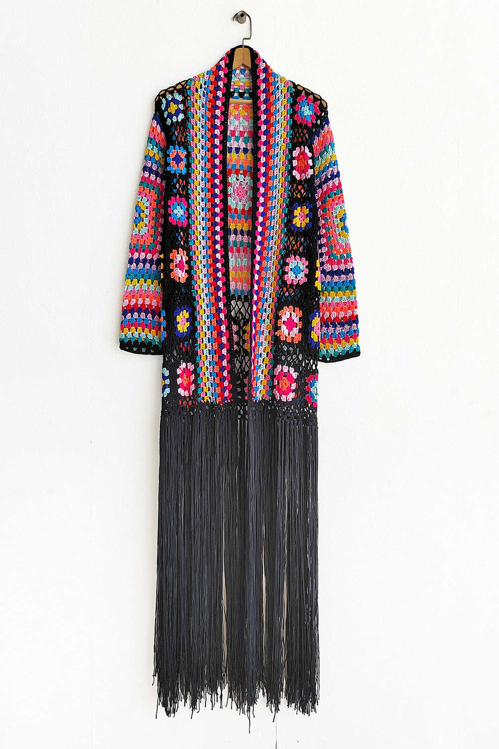 Maataji Fringe Tied Long Sleeve Cardigan