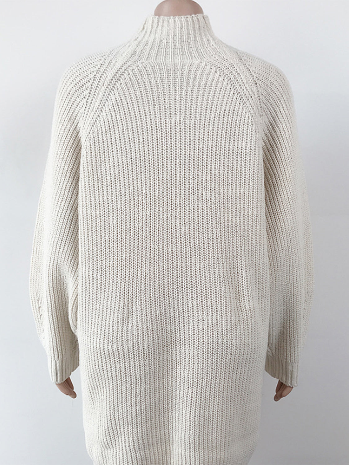 Maataji presents ( Mock Neck Dropped Shoulder Sweater Dress )