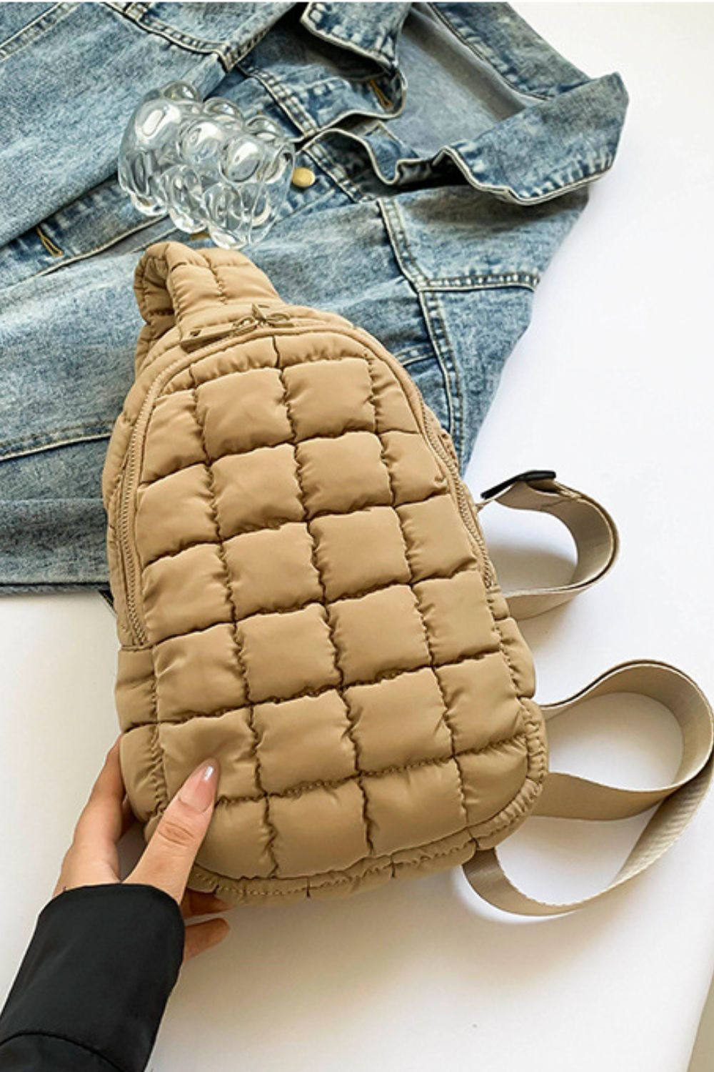 Maataji Quilted Nylon Crossbody Bag