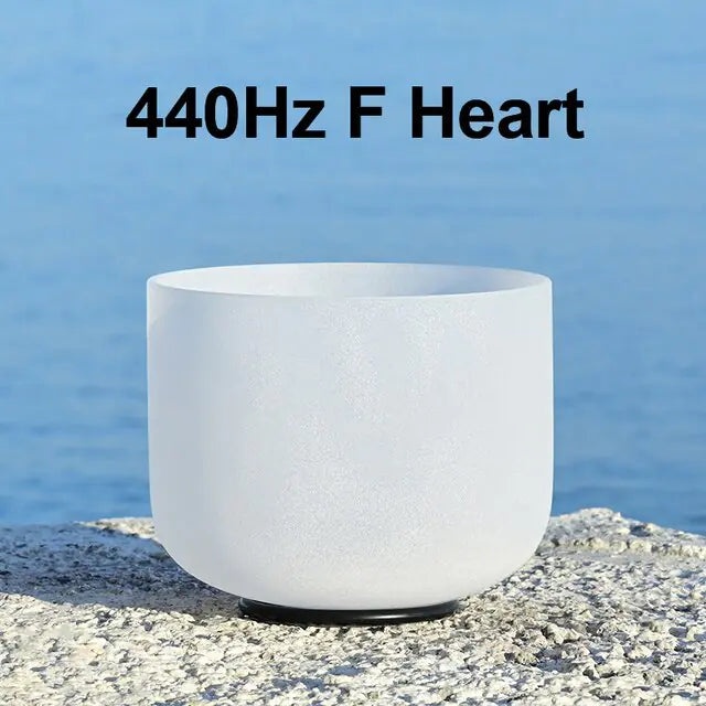 8 Inch White Frosted Quartz Crystal Singing Bowl