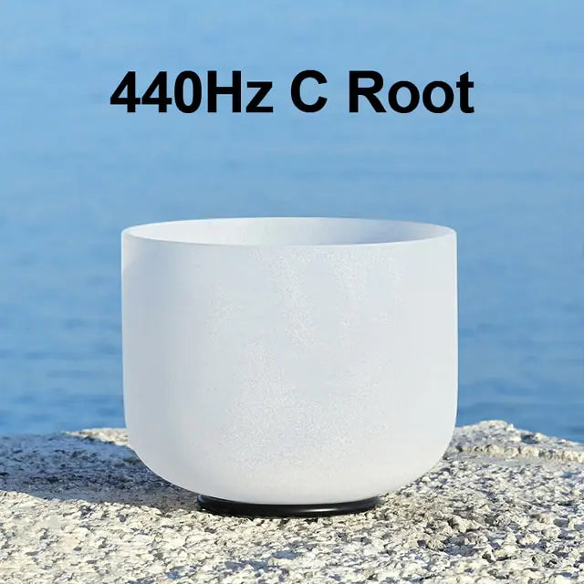 8 Inch White Frosted Quartz Crystal Singing Bowl