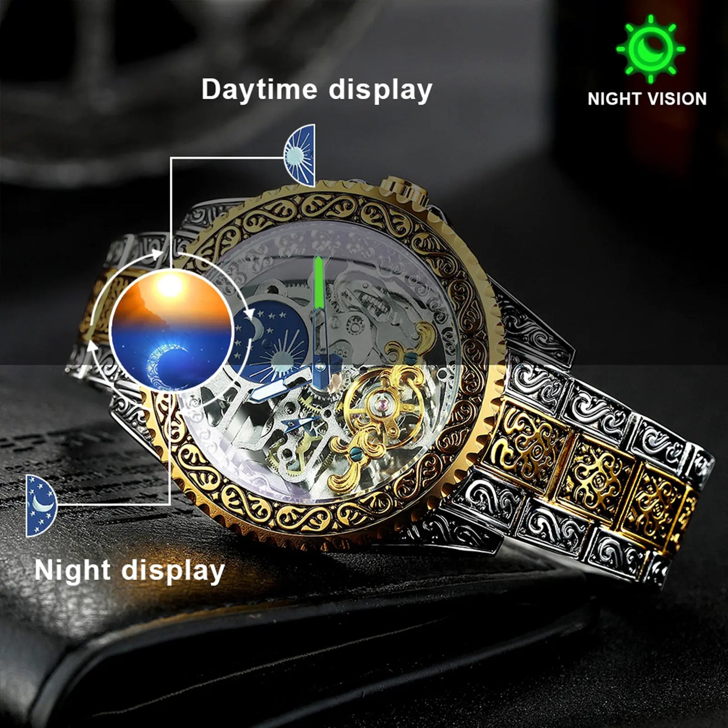 Maataji Luxury Moon Phase Mechanical Watch