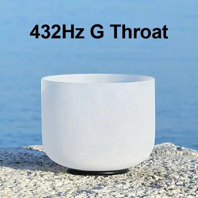 8 Inch White Frosted Quartz Crystal Singing Bowl