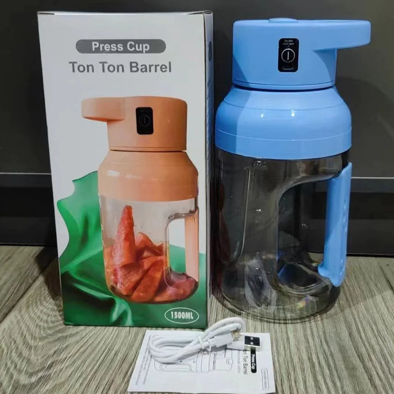 We Heal Hearts presents ( Electric Juicer Portable Large Capacity 1500ml Juice USB Rechargeable )