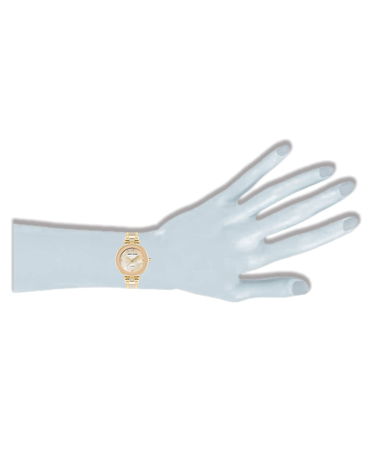 Maataji and Anne Klein presents ( Women's Genuine Diamond Dial Bangle Watch Tan/Gold)