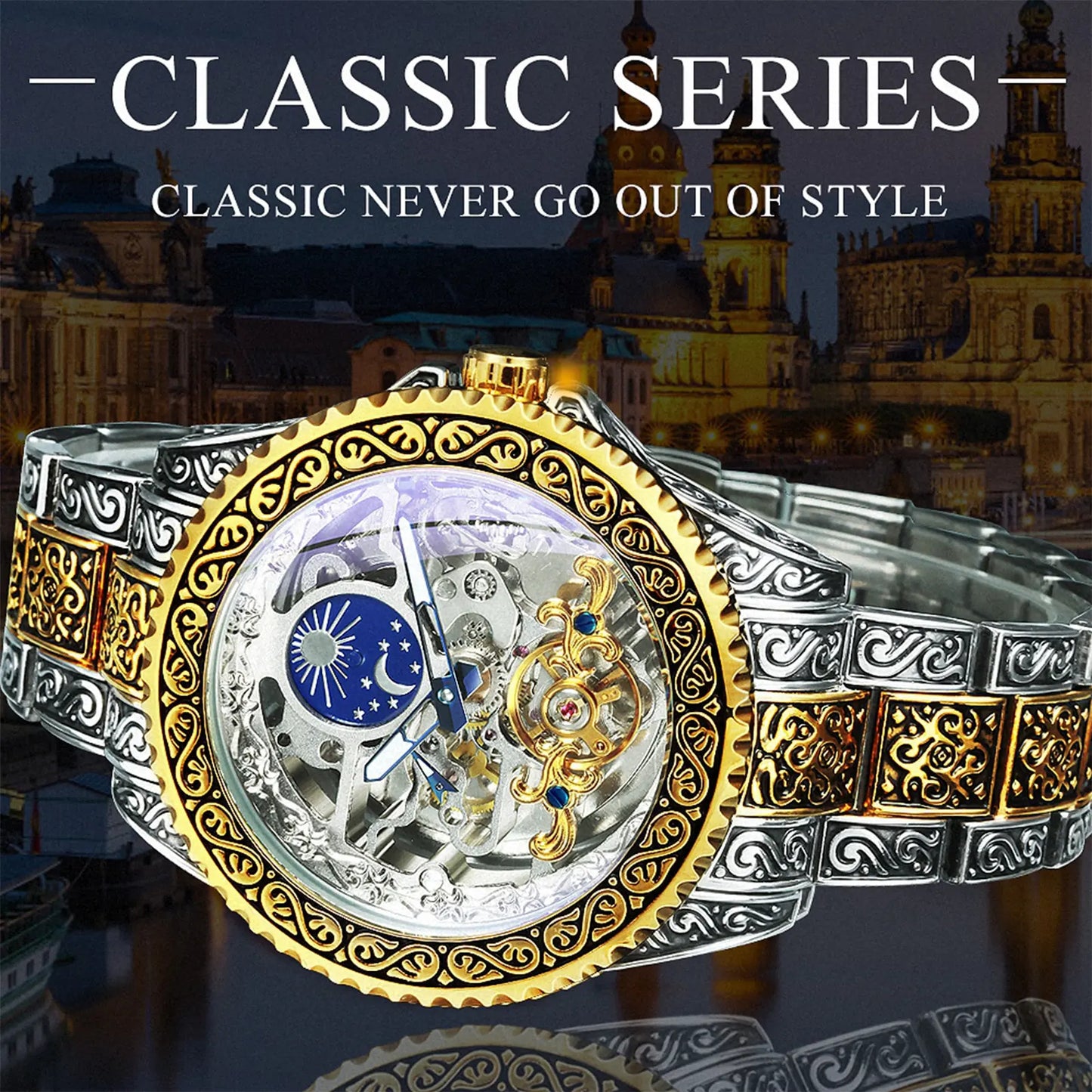 Maataji Luxury Moon Phase Mechanical Watch