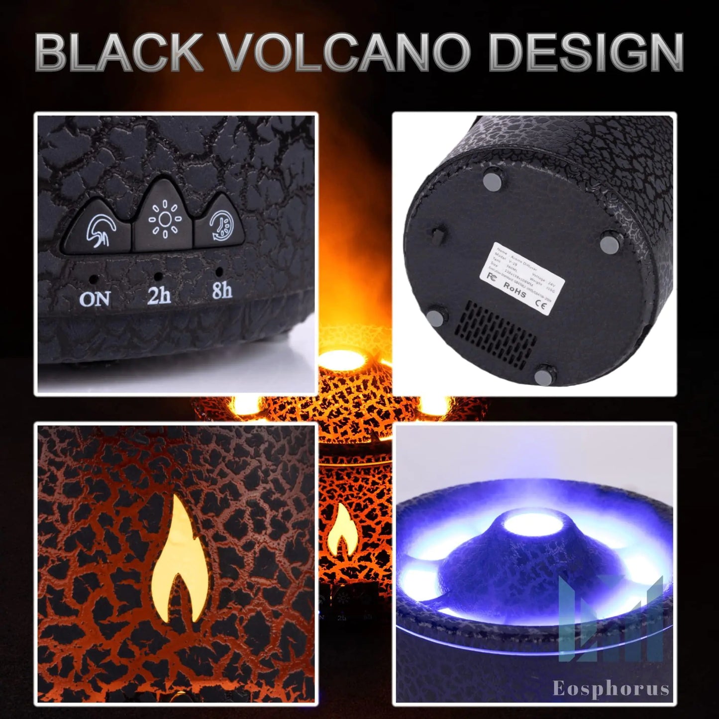 Volcano Diffuser for Essential Oils Aromatherapy Humidifier Diffuser