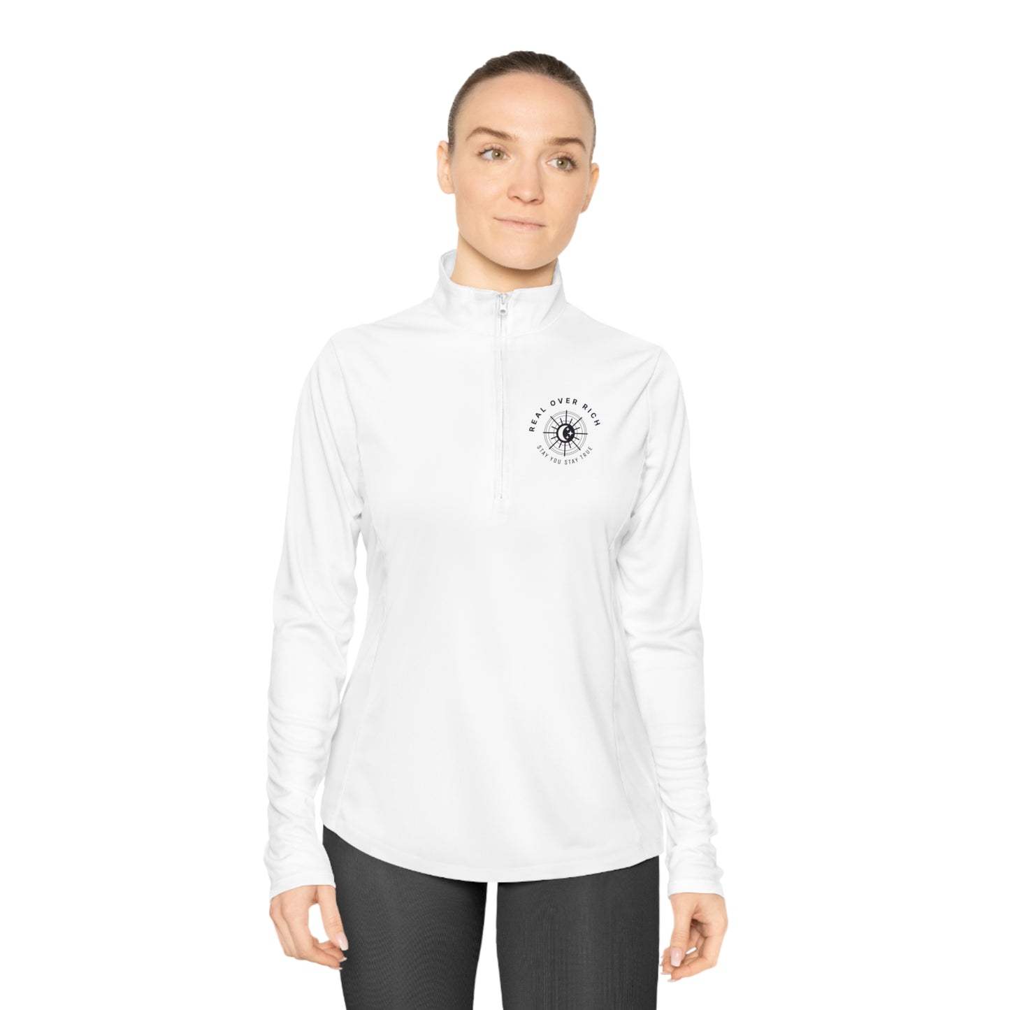 Real Over Rich ( Ladies Quarter-Zip Pullover )