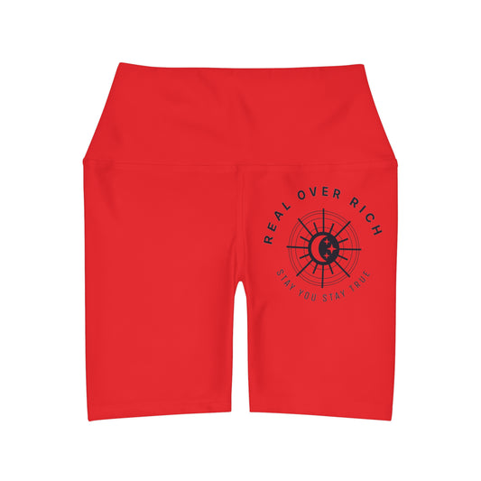 Real Over Rich High Waisted Yoga Shorts (AOP)