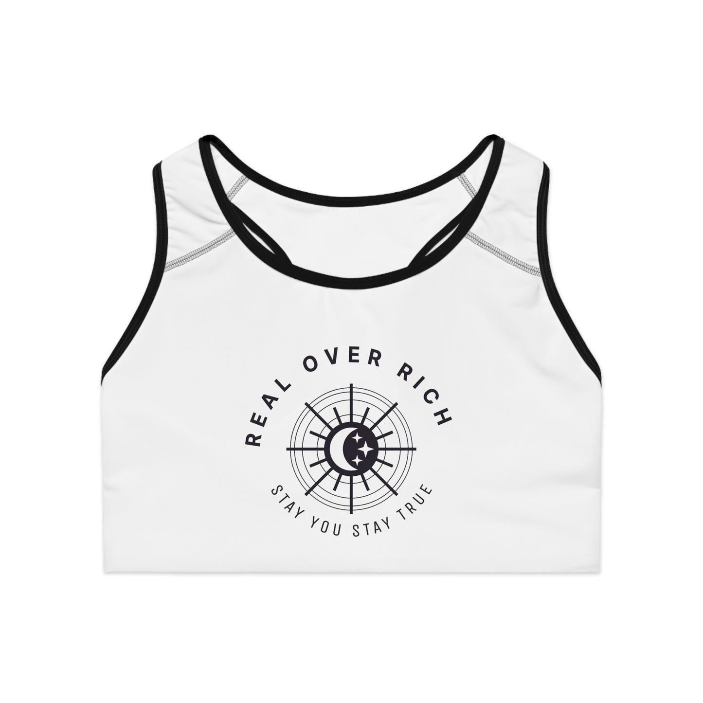 Real Over Rich Sports Bra (AOP)