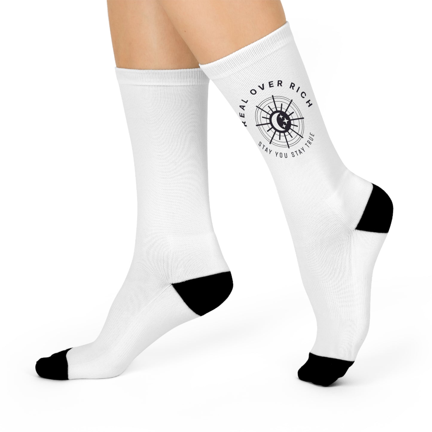 Real Over Rich presents ( Cushioned Crew Socks )