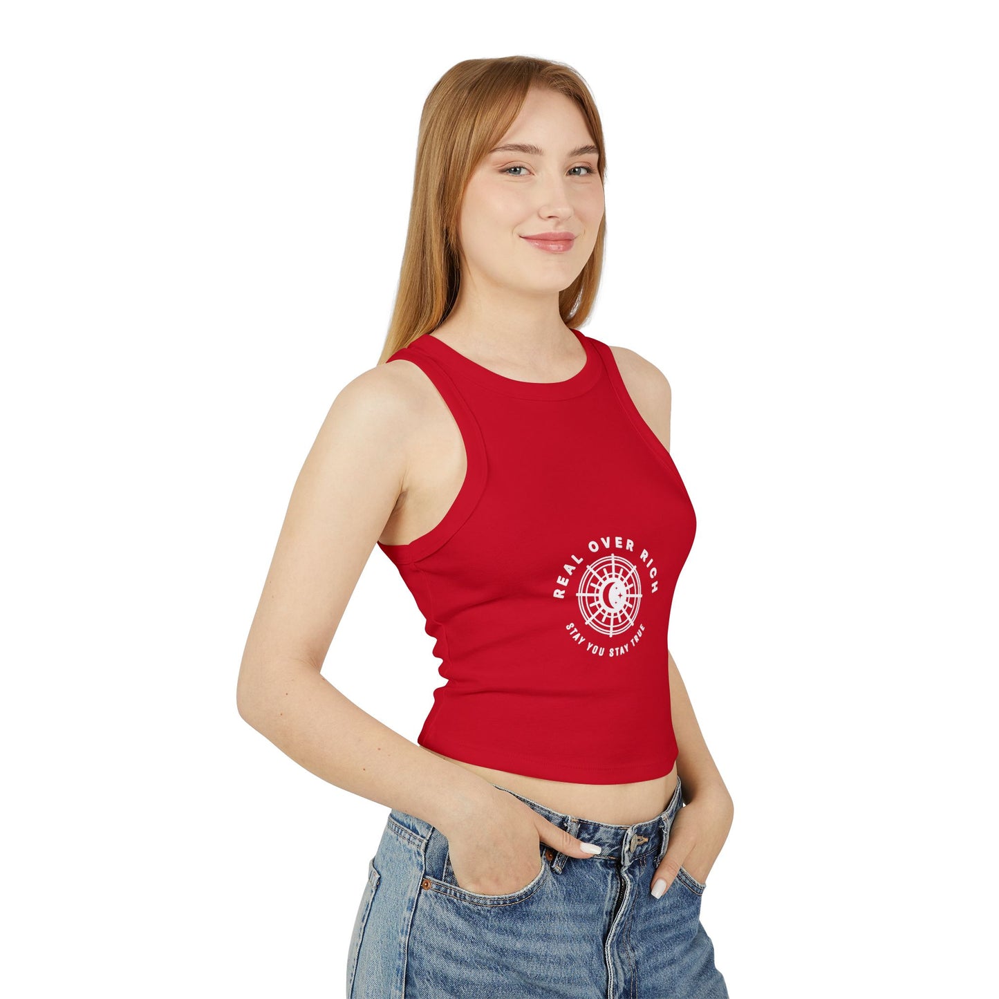 Real Over Rich ( Women's Micro Rib Racer Tank Top )