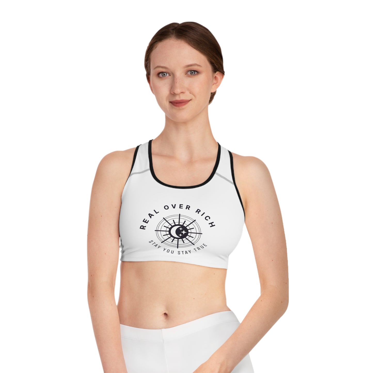 Real Over Rich Sports Bra (AOP)