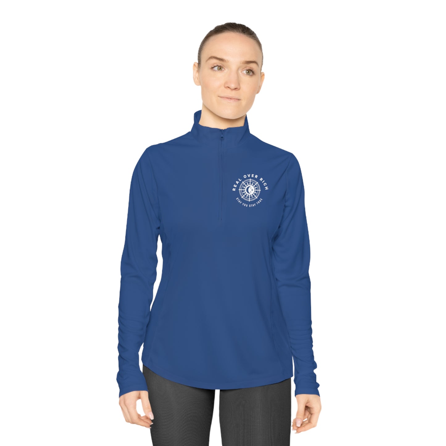 Real Over Rich ( Ladies Quarter-Zip Pullover )