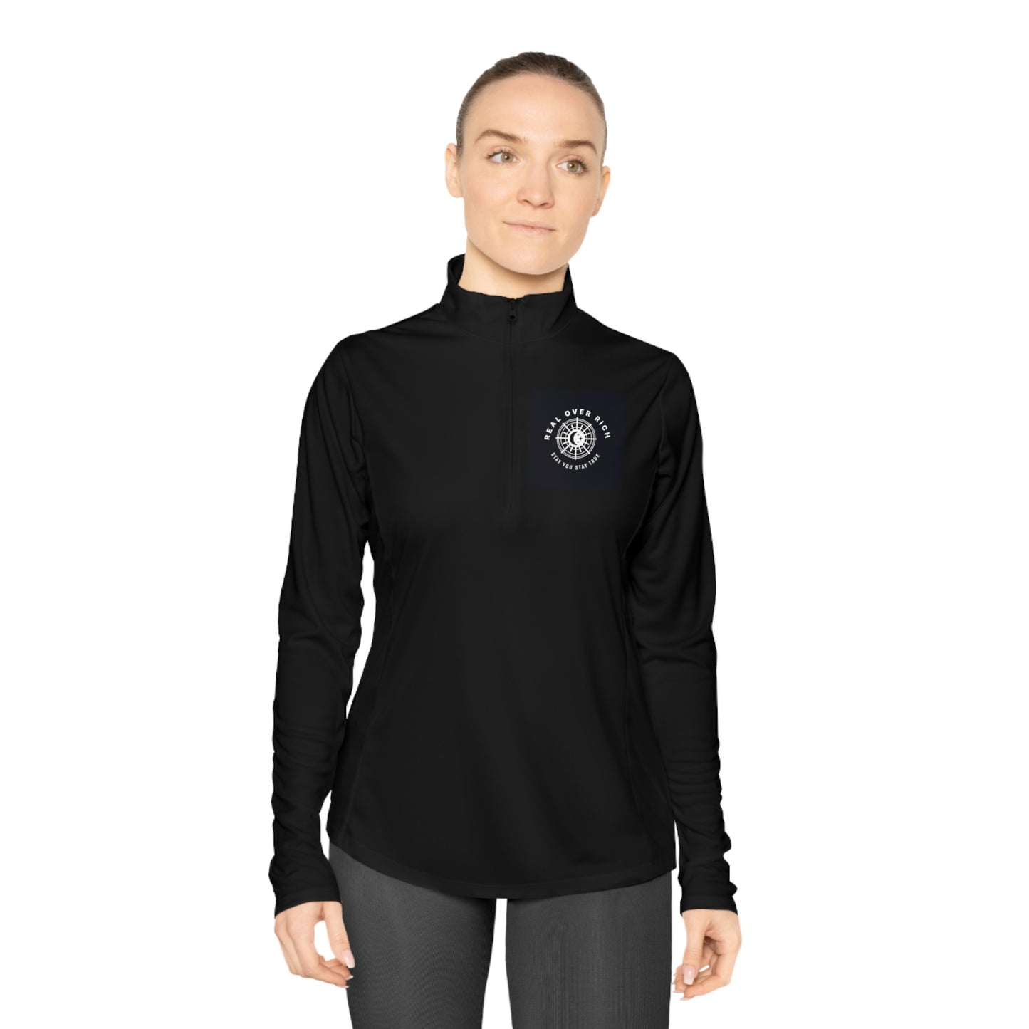 Real Over Rich ( Ladies Quarter-Zip Pullover )