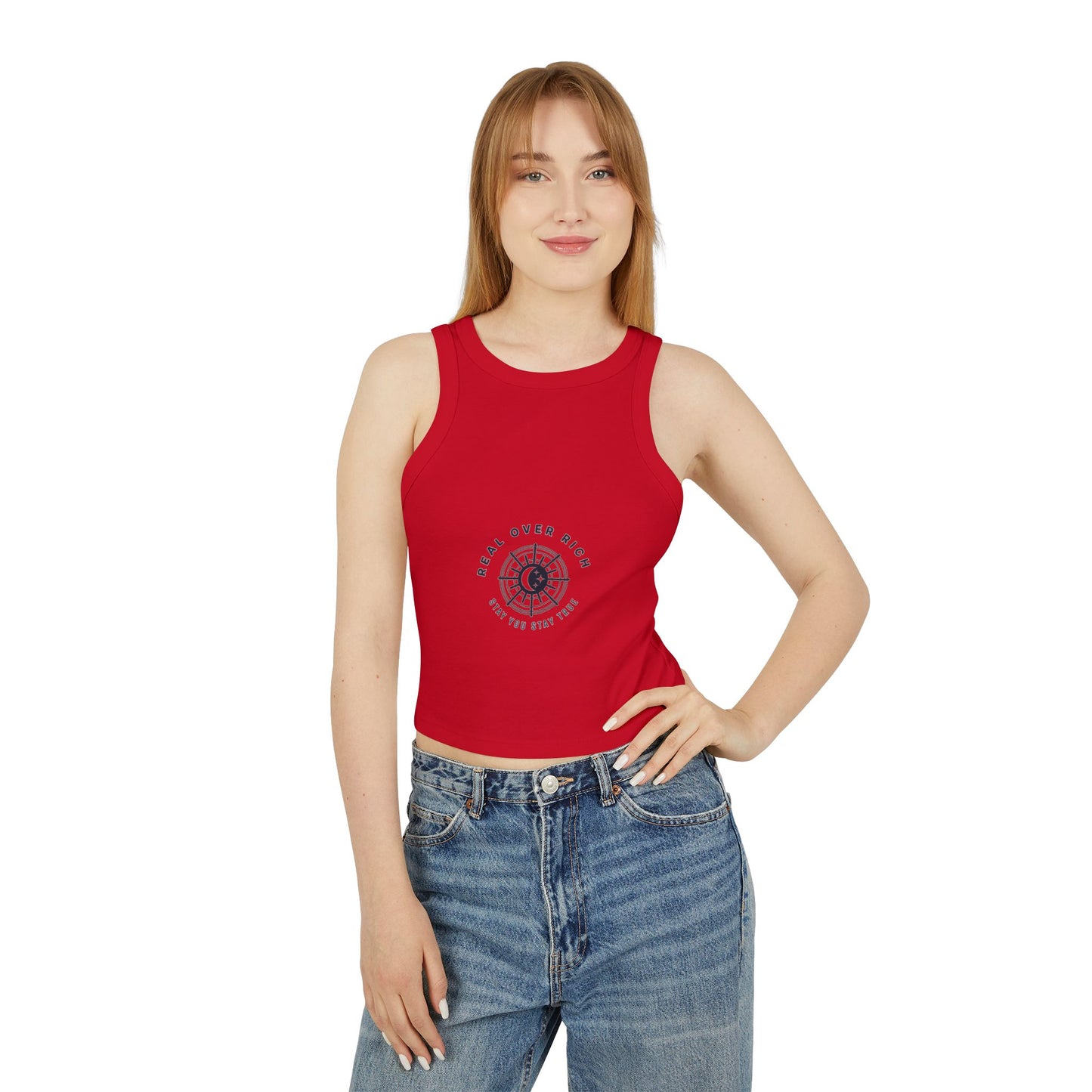 Real Over Rich ( Women's Micro Rib Racer Tank Top)