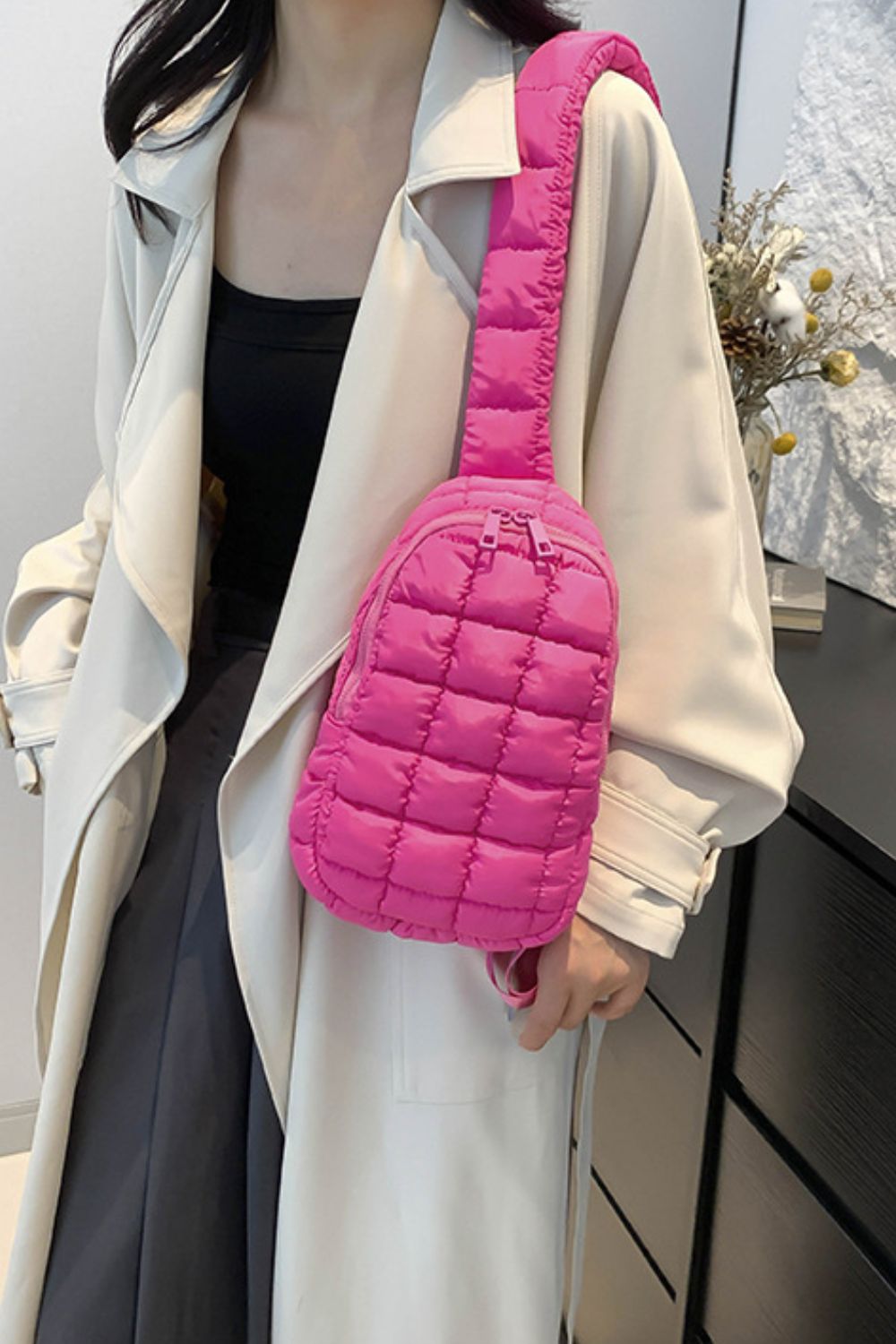 Maataji Quilted Nylon Crossbody  Bag