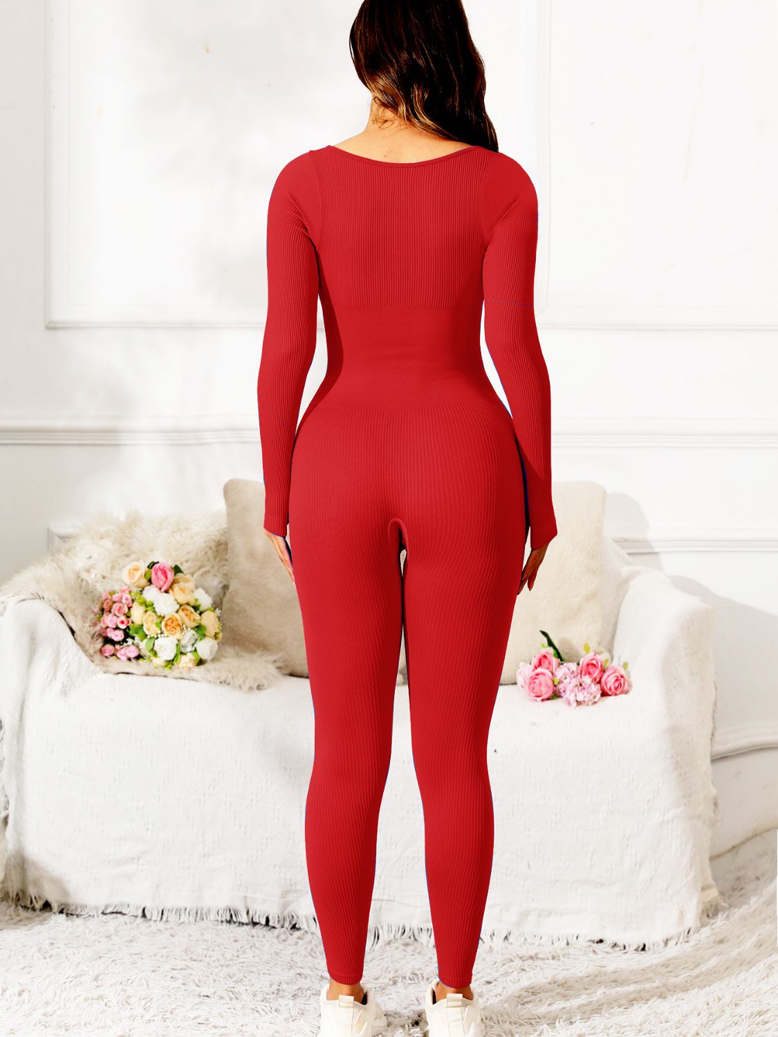 Maataji Scoop Neck Long Sleeve Jumpsuit