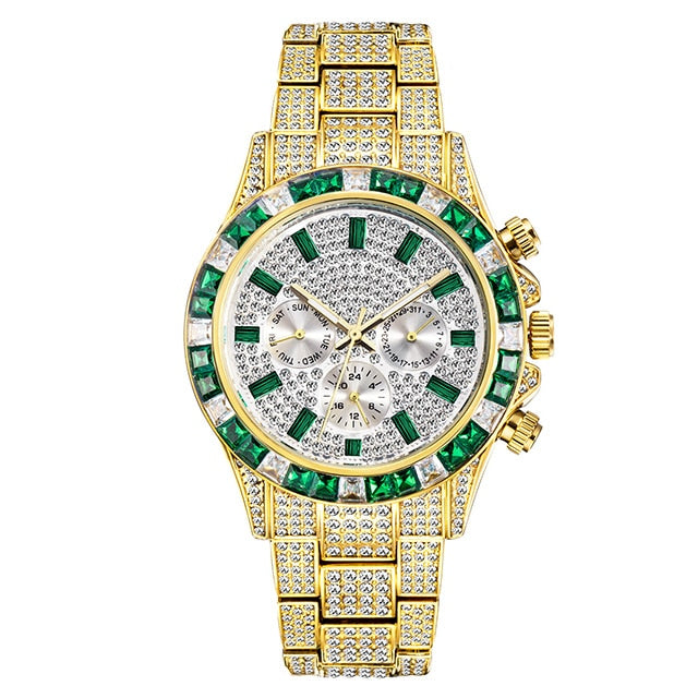 Maataji Crystal Calendar Watch