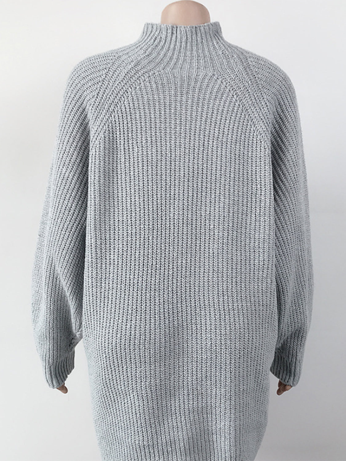 Maataji presents ( Mock Neck Dropped Shoulder Sweater Dress )