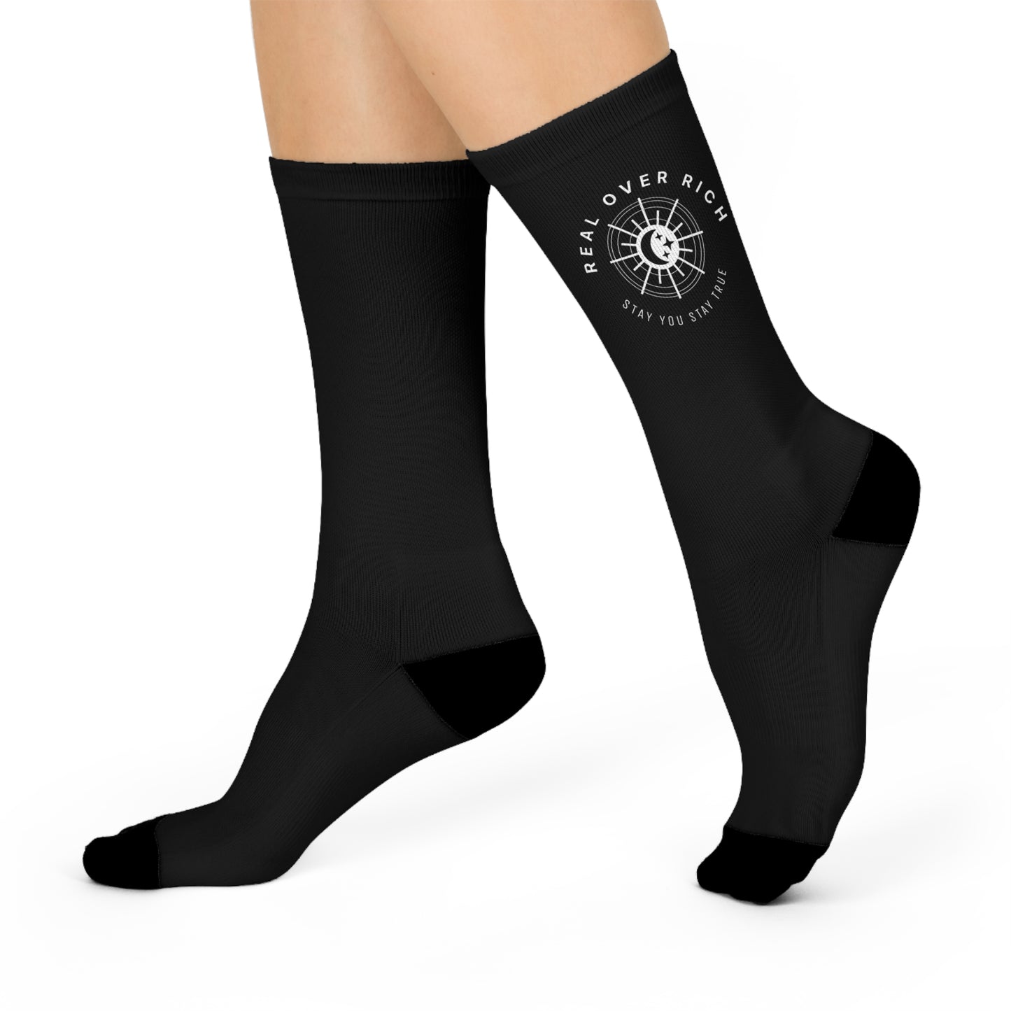 Real Over Rich presents ( Cushioned Crew Socks )