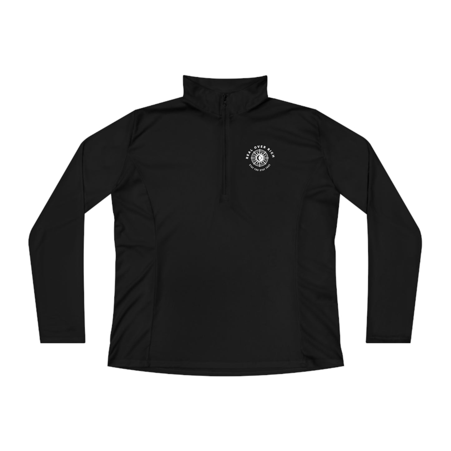 Real Over Rich ( Ladies Quarter-Zip Pullover )